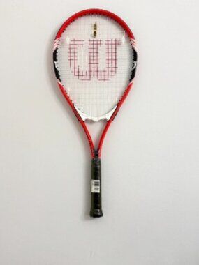 NEW Wilson Federer Adult Tennis Racket - Grip Size 3 - 4 3/8", Red & White